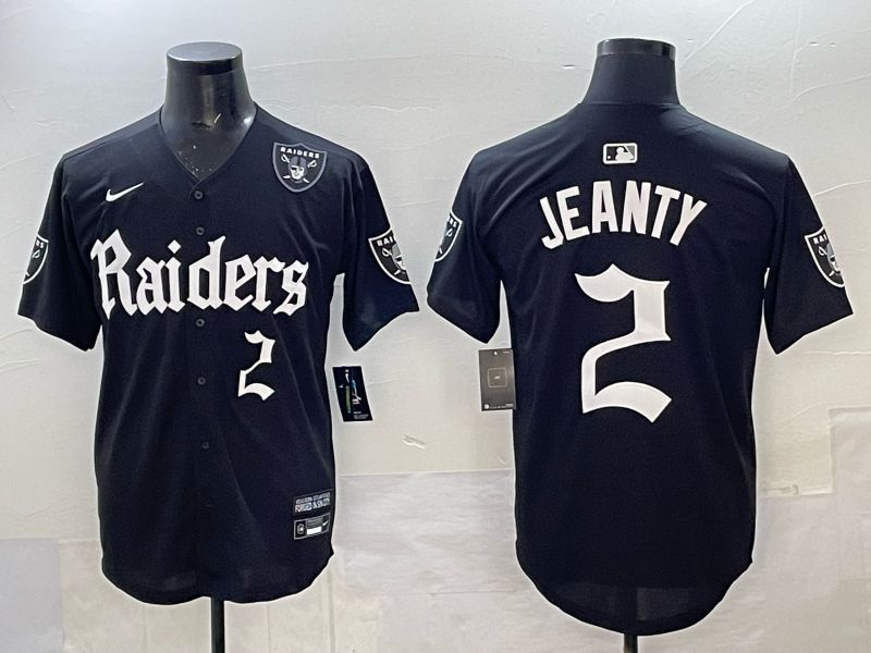 Men 2025 Oakland Raiders 2 Jeanty Black 6th generation Joint Name Nike Limited NFL Jersey style 09